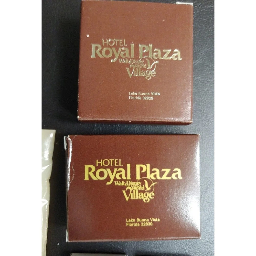 Walt Disney World Village Hotel Royal Plaza Soap Box Shower Cap Matchbook Vntg